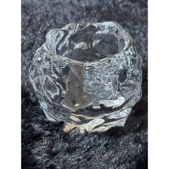 Kosta Boda Clear Glass Textured Votive Candle Holder Ice - Picture 3 of 6